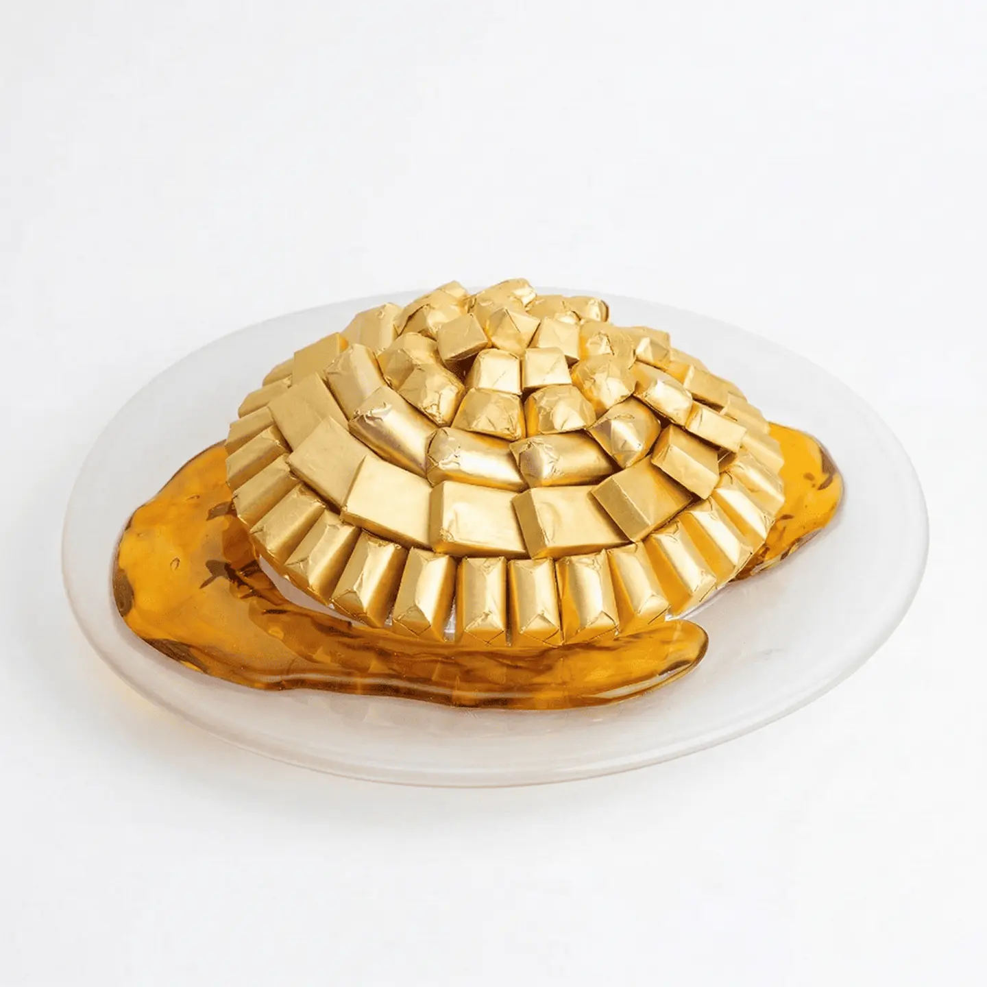 صينية تقديم زجاج عنبري رقم دبليو عشر