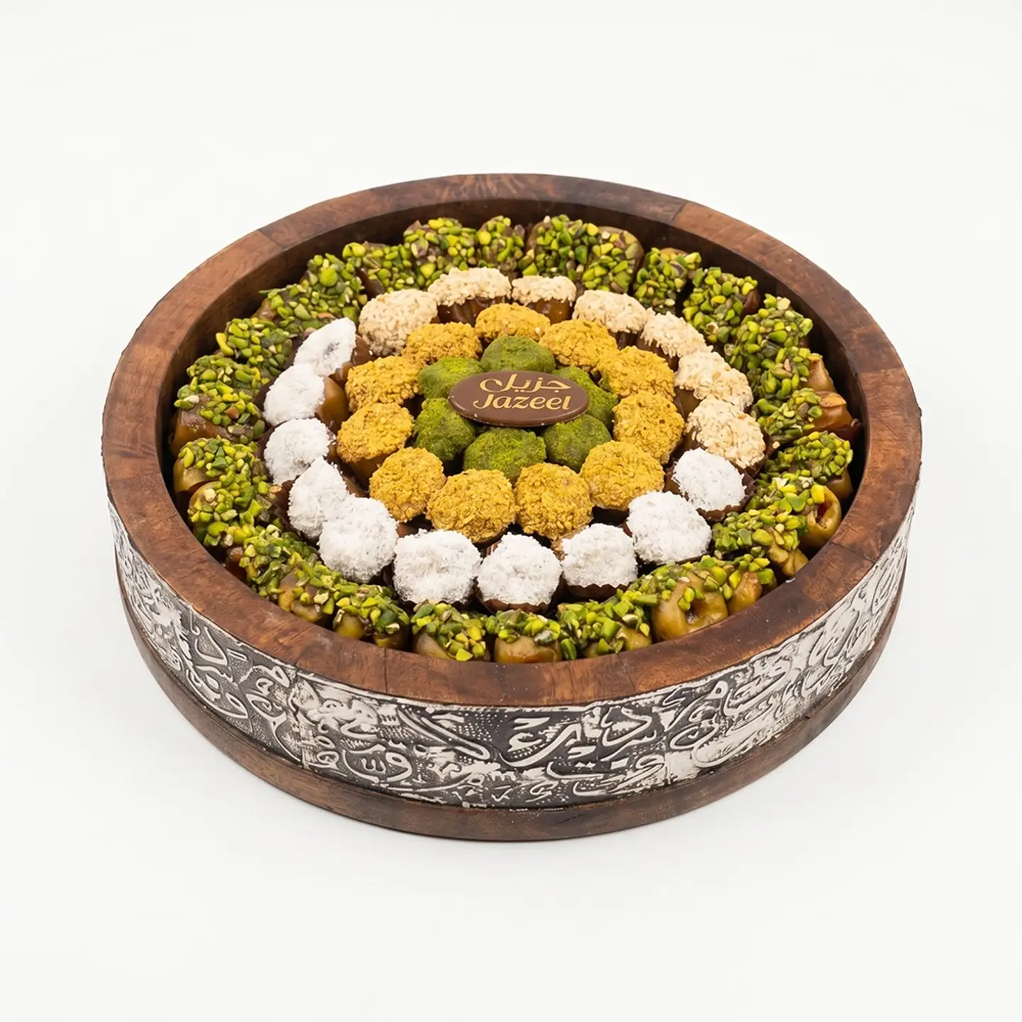 Large Round Wooden Dates Box