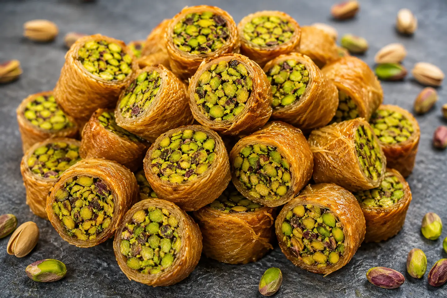 مبرومة بالفستق الحلبي 1جم