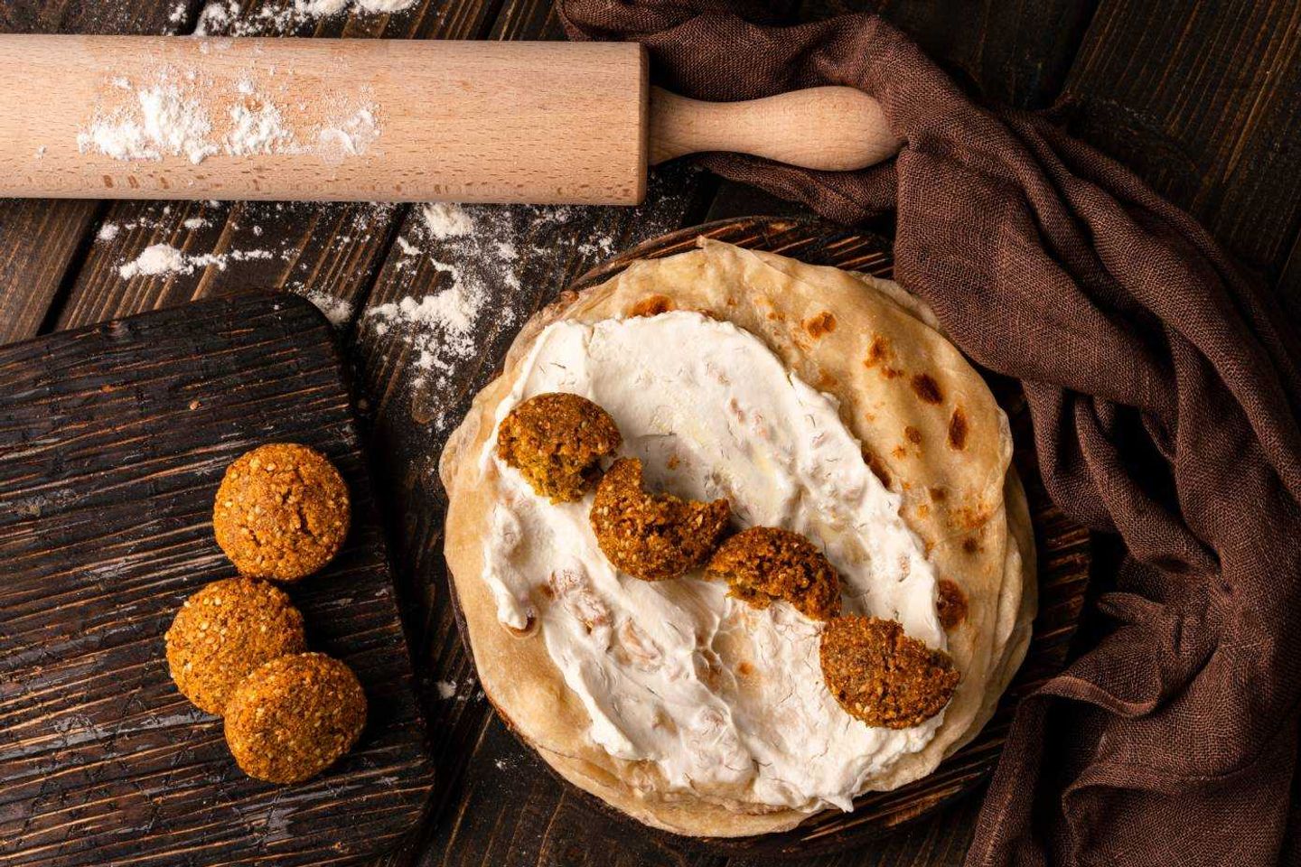 Falafel And Labneh Chapati