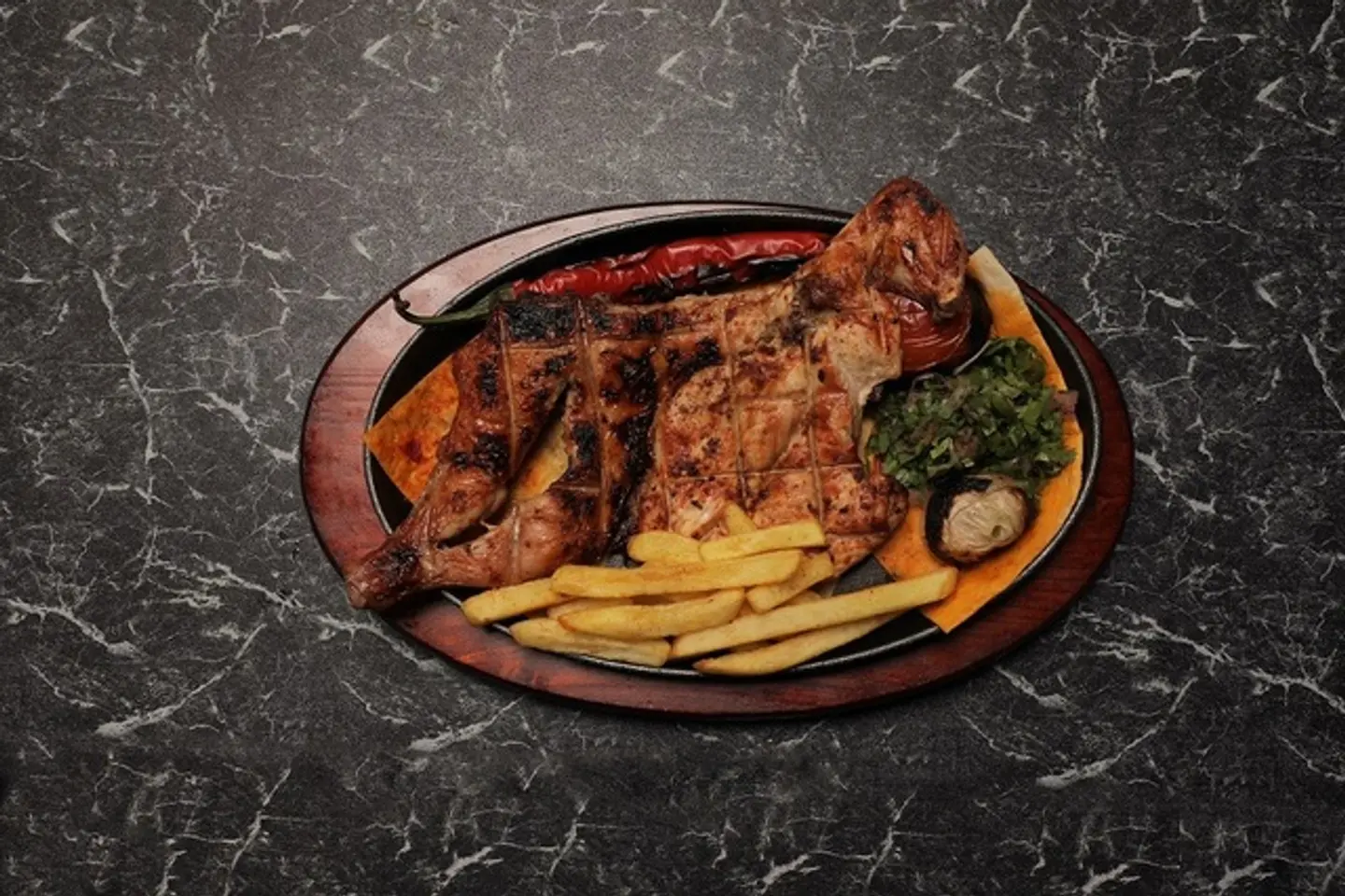 نص فروج مع بطاطس