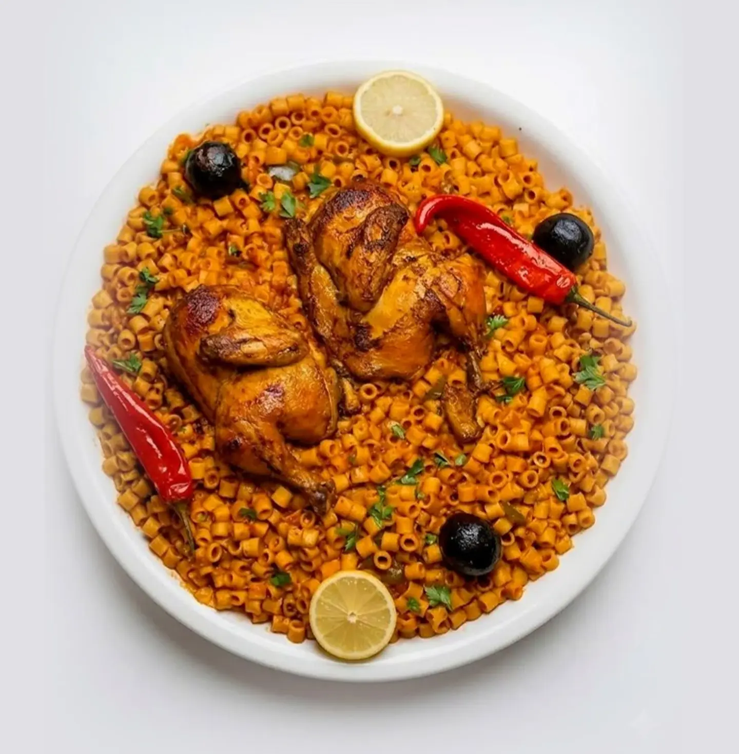 نص مكرونة مضغوط الدجاج