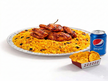 نص بخاري مع بطاطس شرائح مع بيبسي