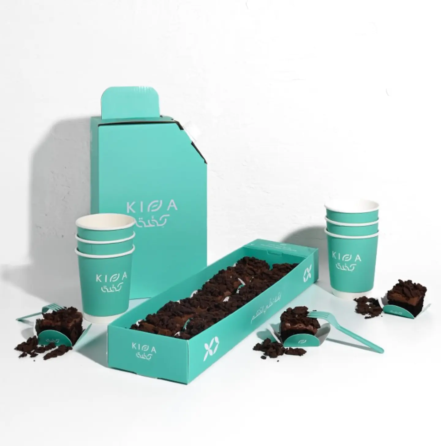 Mini Crunchy Chocolate Cake Box With Hot Coffee Of The Day Box