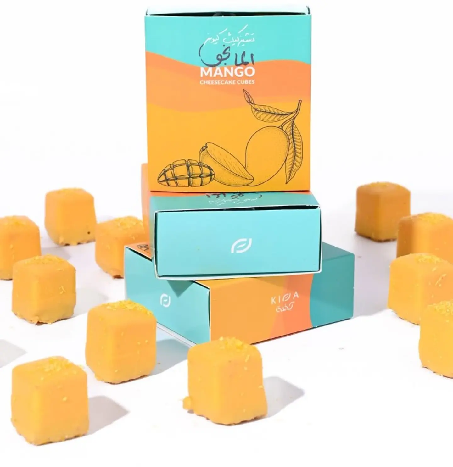 تشيز كيك كيوبز بالمانجو