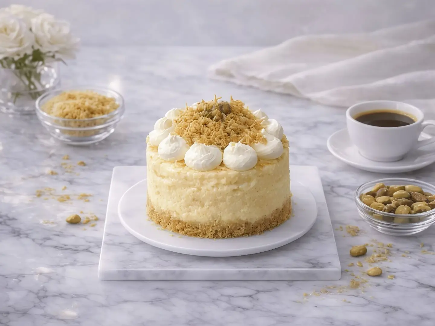 Kunafa Cheesecake Pie