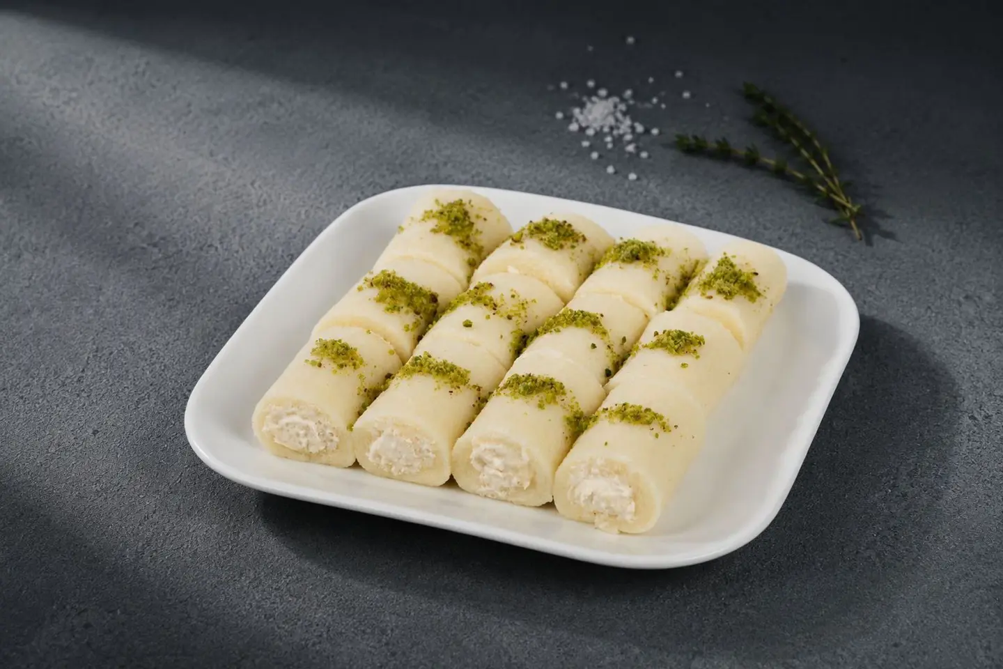 Sweet Cheese Rolls With Cream (Halawat Al Jibn)
