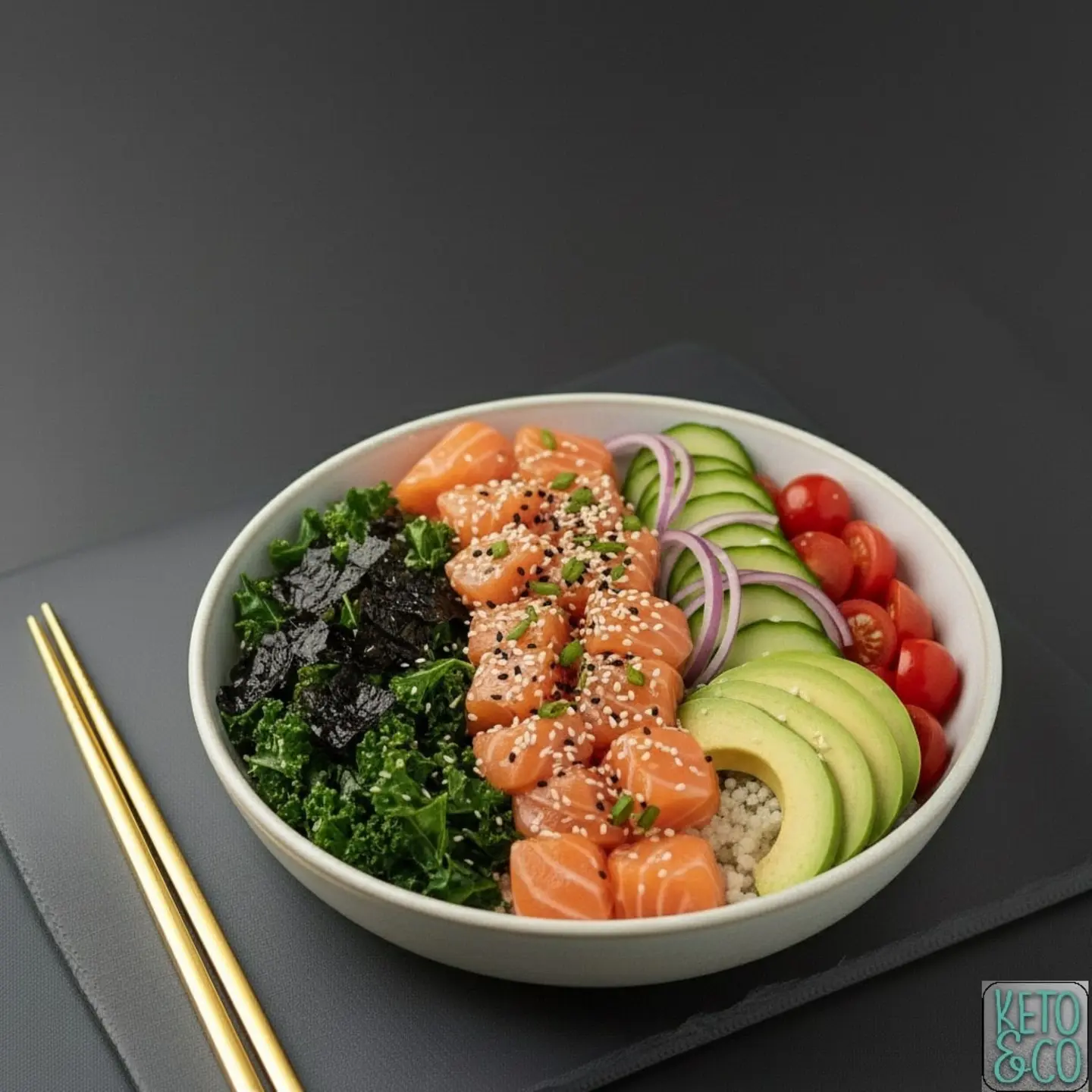 وعاء بوكي سلمون كيتو