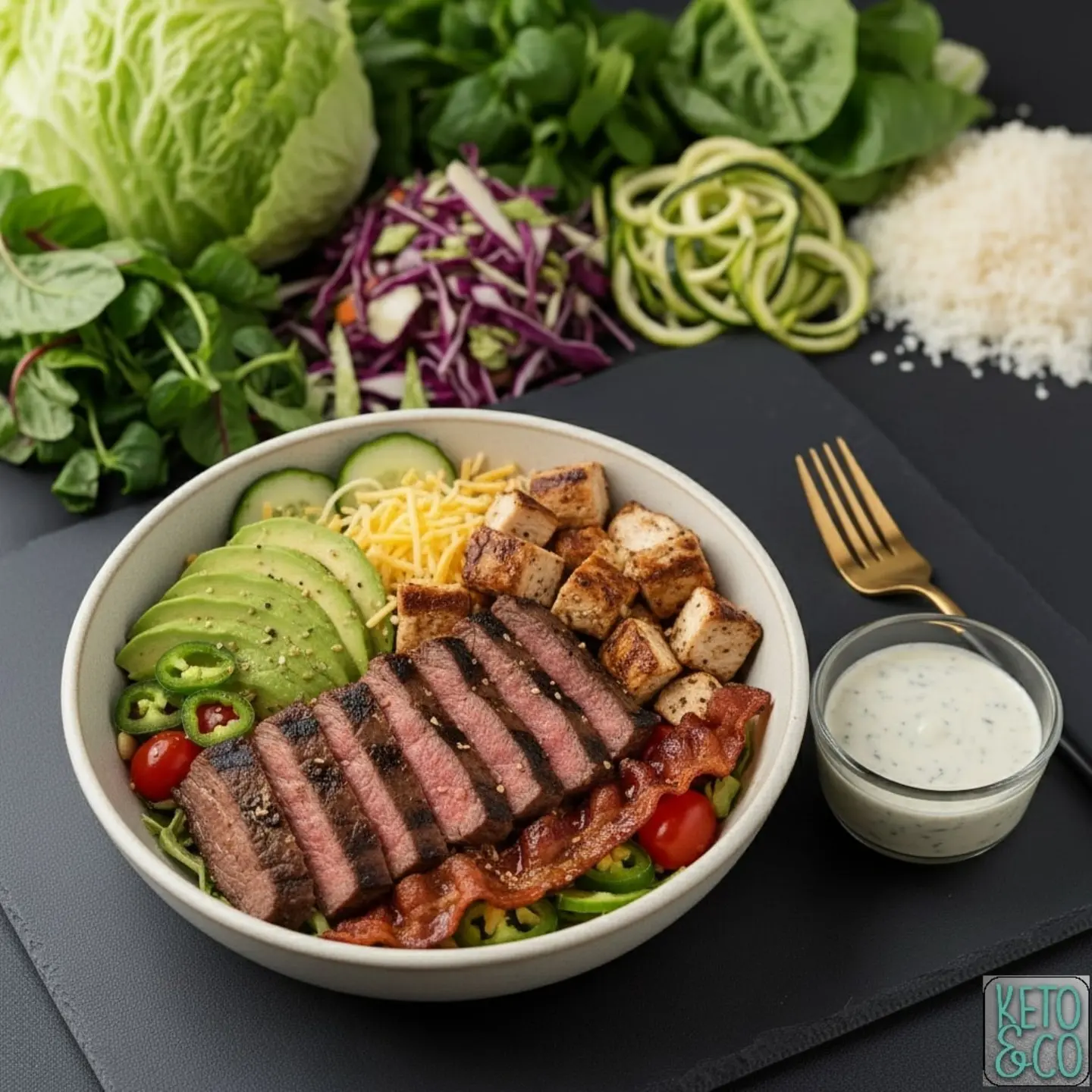 سلطة كيتو بروتين باور