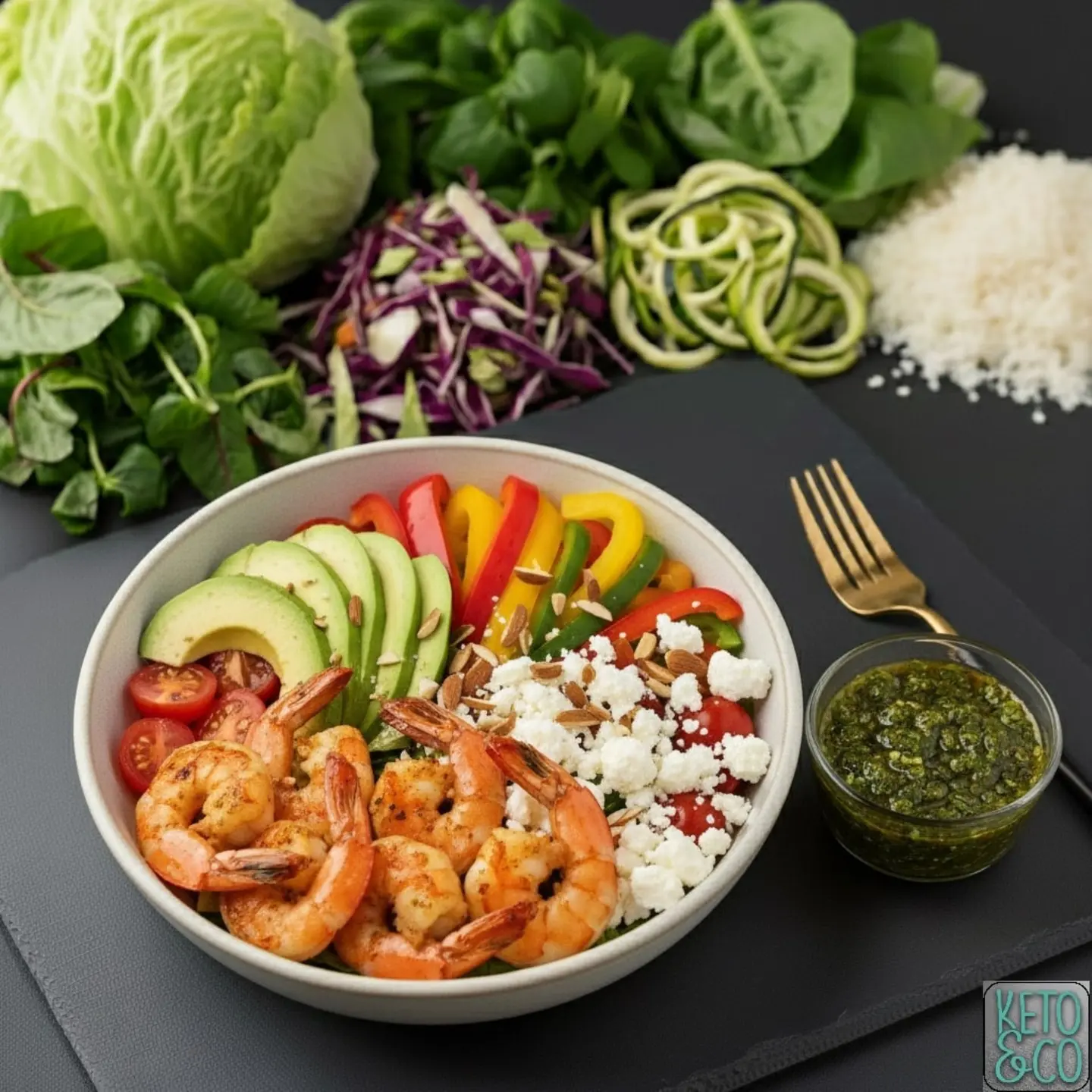 سلطة كيتو بانجين بالروبيان