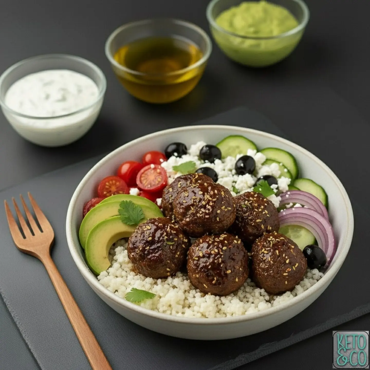 وعاء كيتو بكُرات اللحم