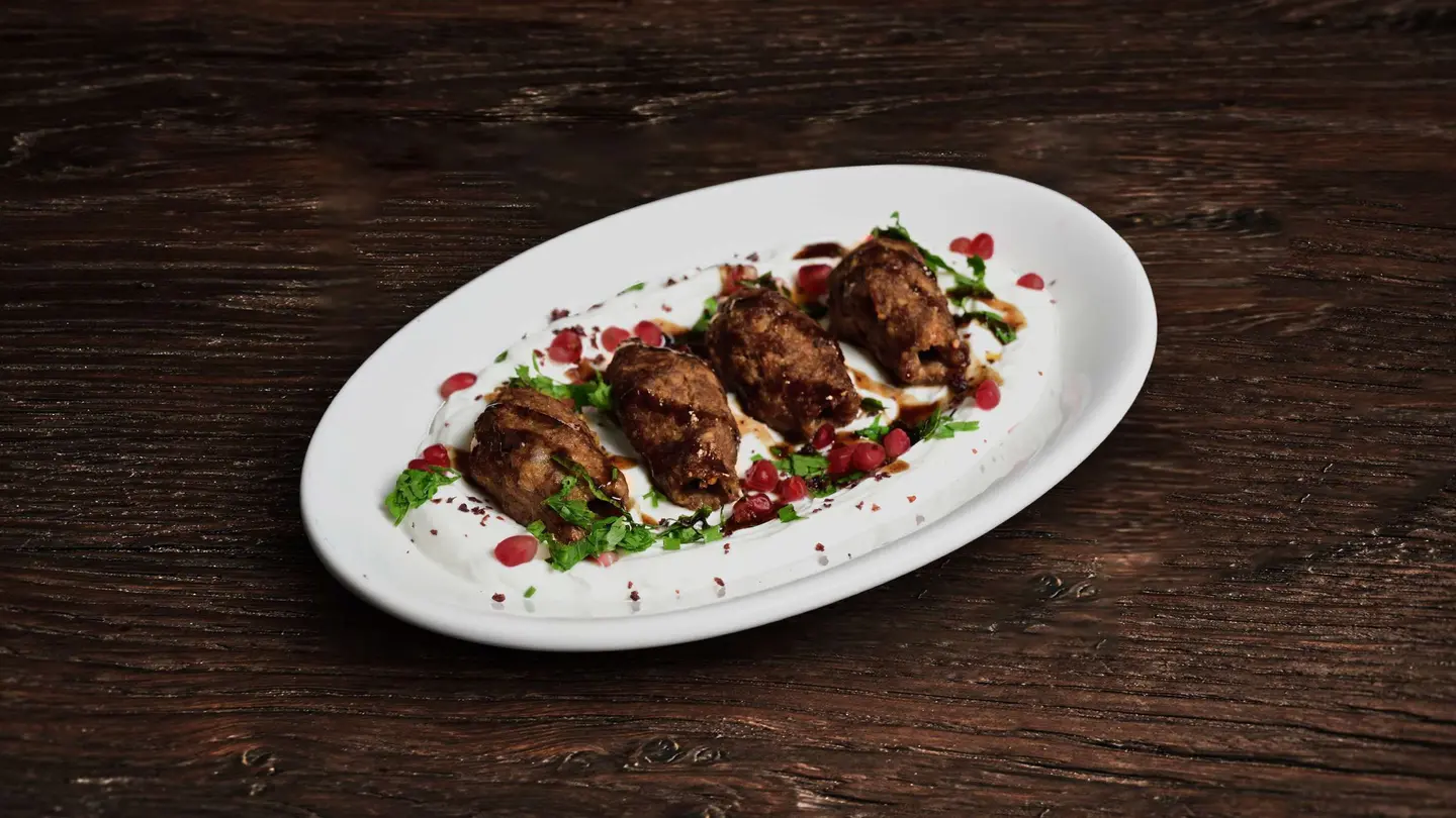 Skewered Grilled Kubbah With Yogurt