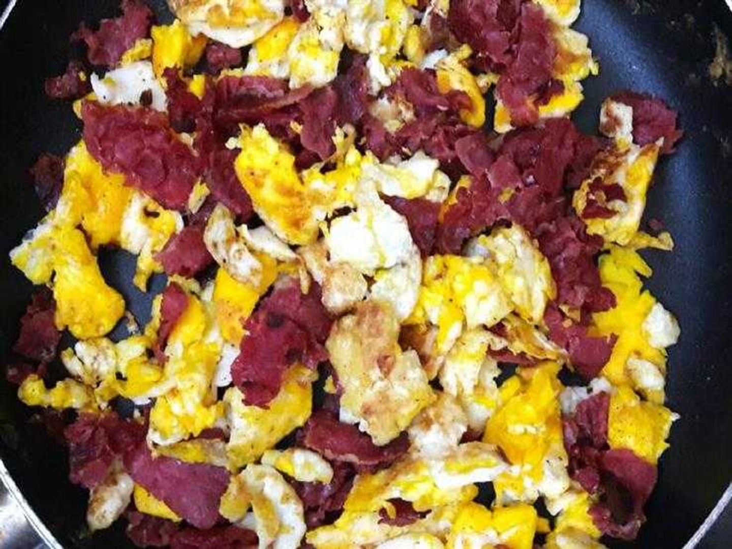 Plate Of Eggs With Pastrami
