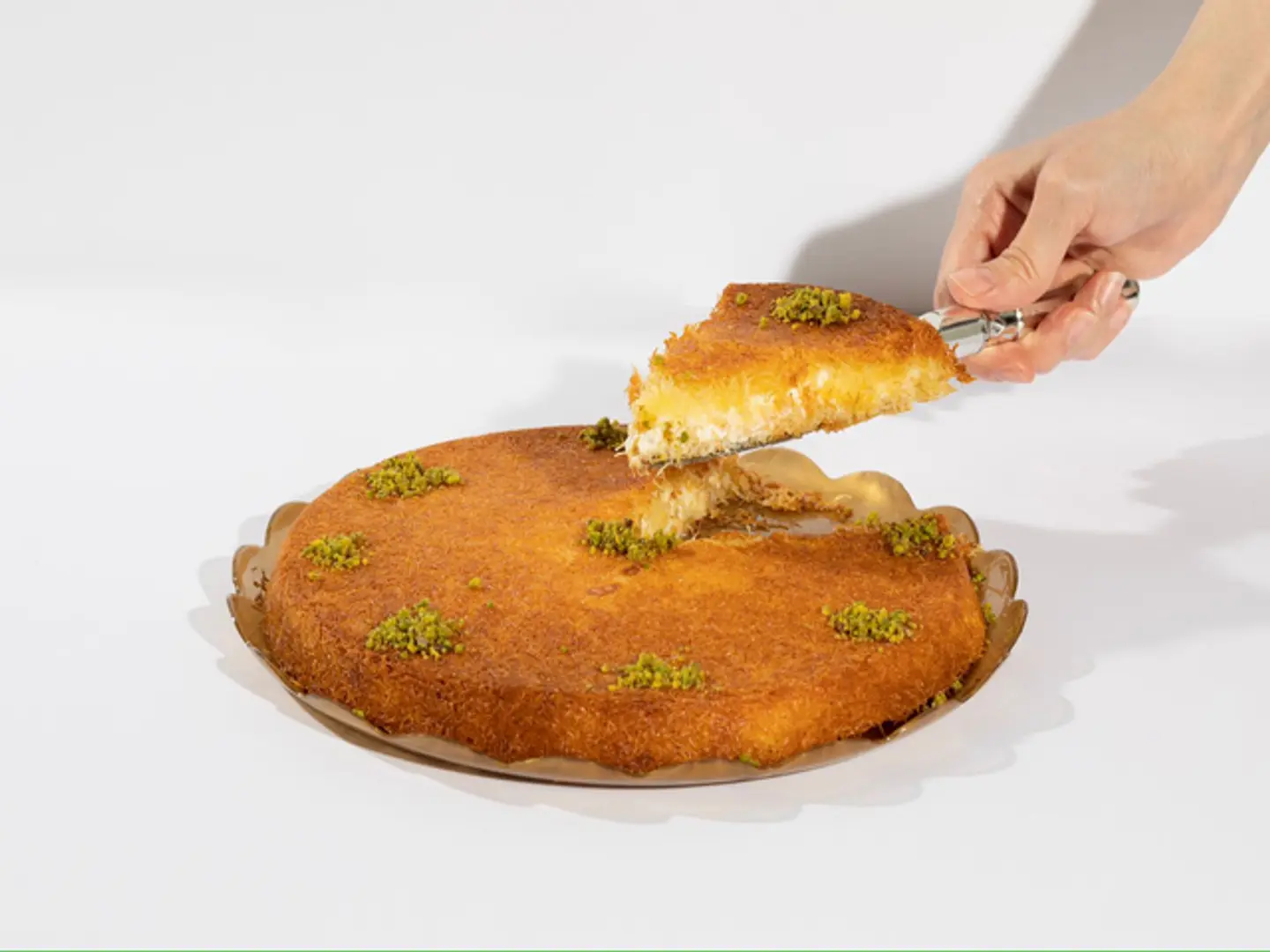 Mix Kunafa With Cream And Cheese