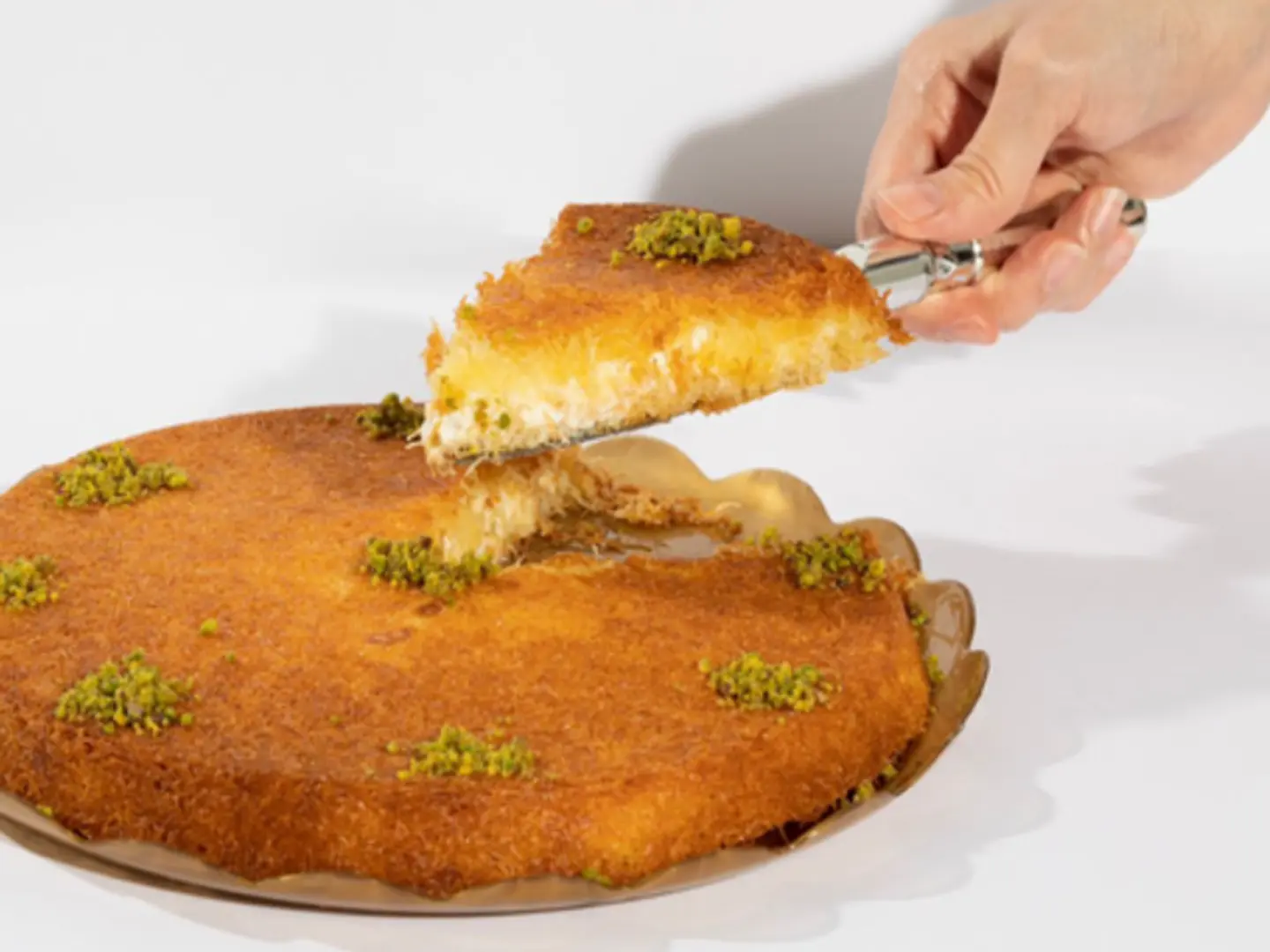 Mix Kunafa With Cream And Cheese
