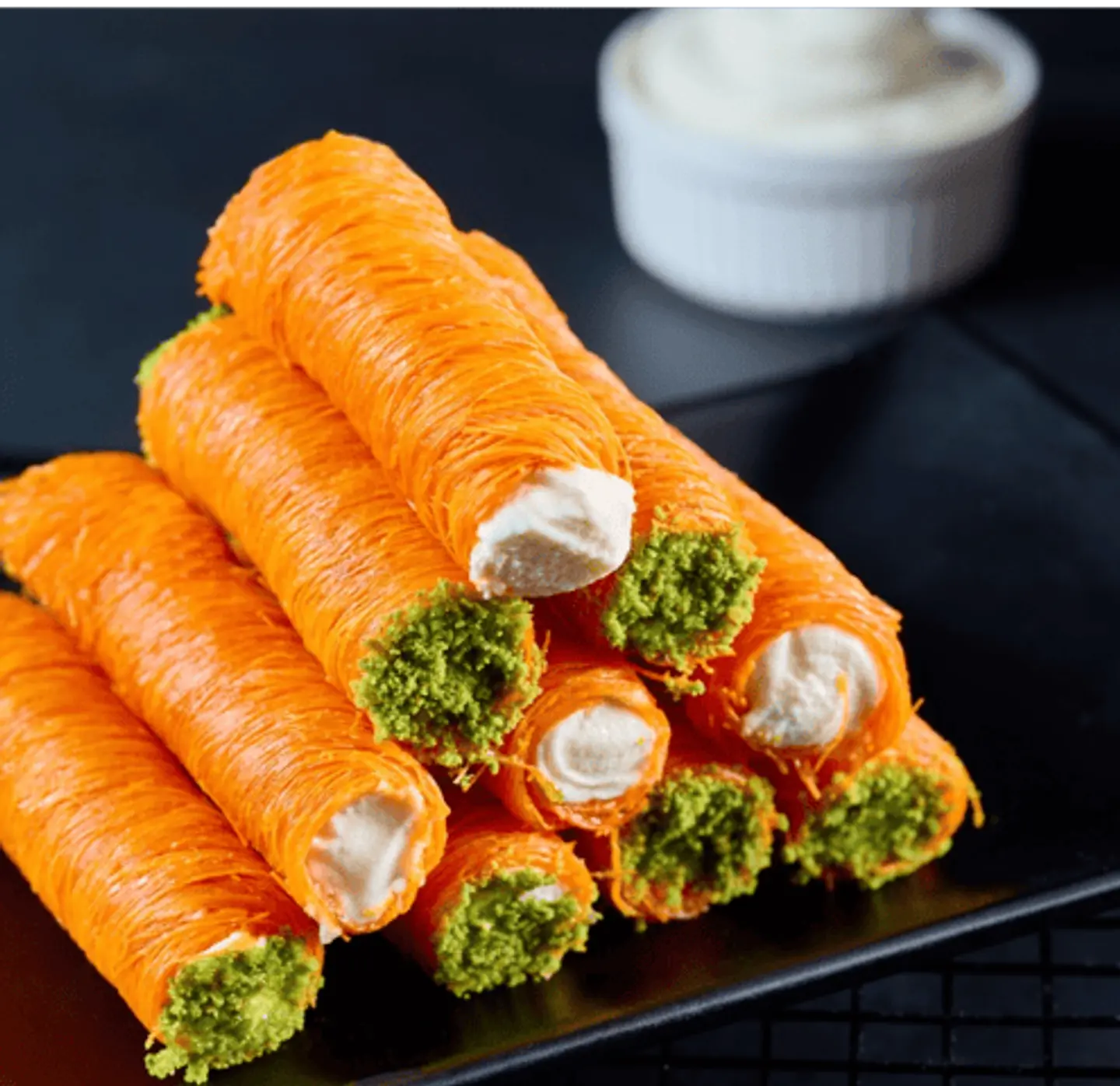 Kunafa Fingers With Cream