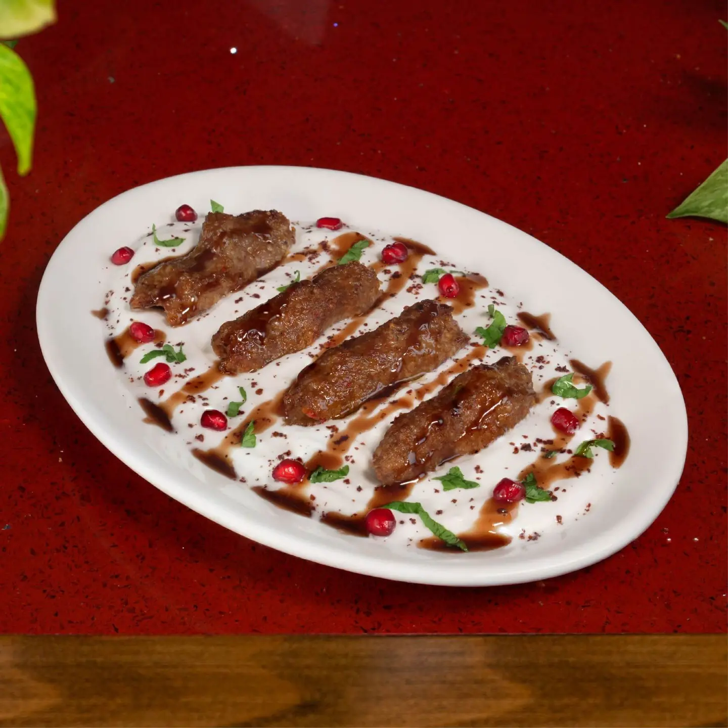 Skewered Grilled Kubbah With Yogurt