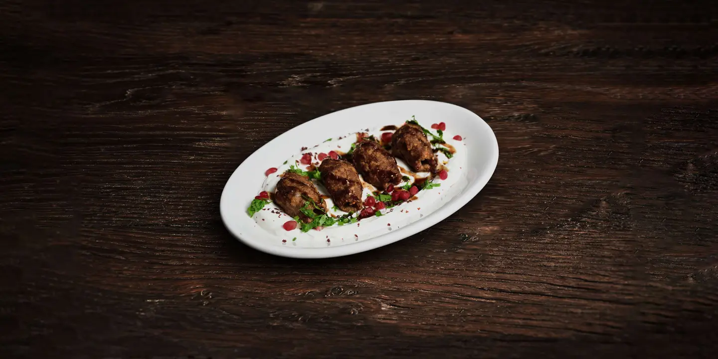 Skewered Grilled Kubbah With Yogurt