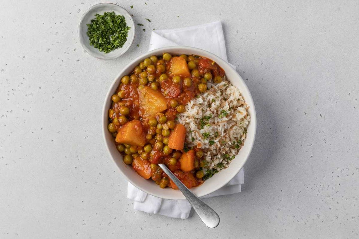 بازيلا نباتية و أرز