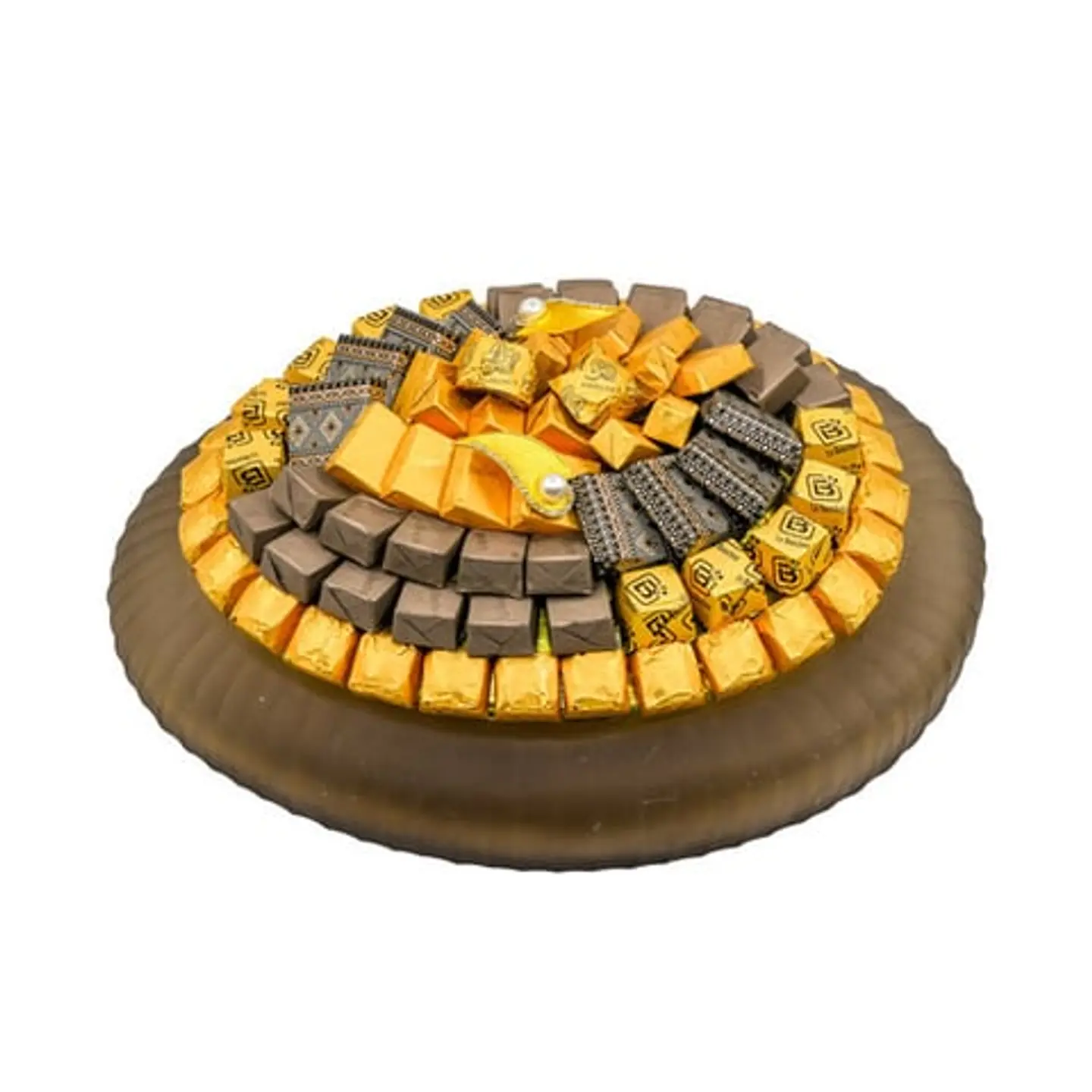 صينية شوكولاتة دائرية زجاج بني 03003320