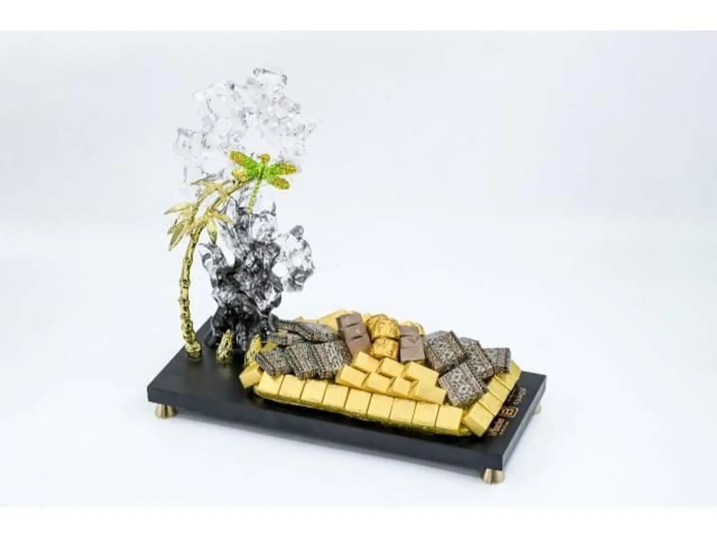 Chocolate Tray Decorated With Volcanic Stone 03003319