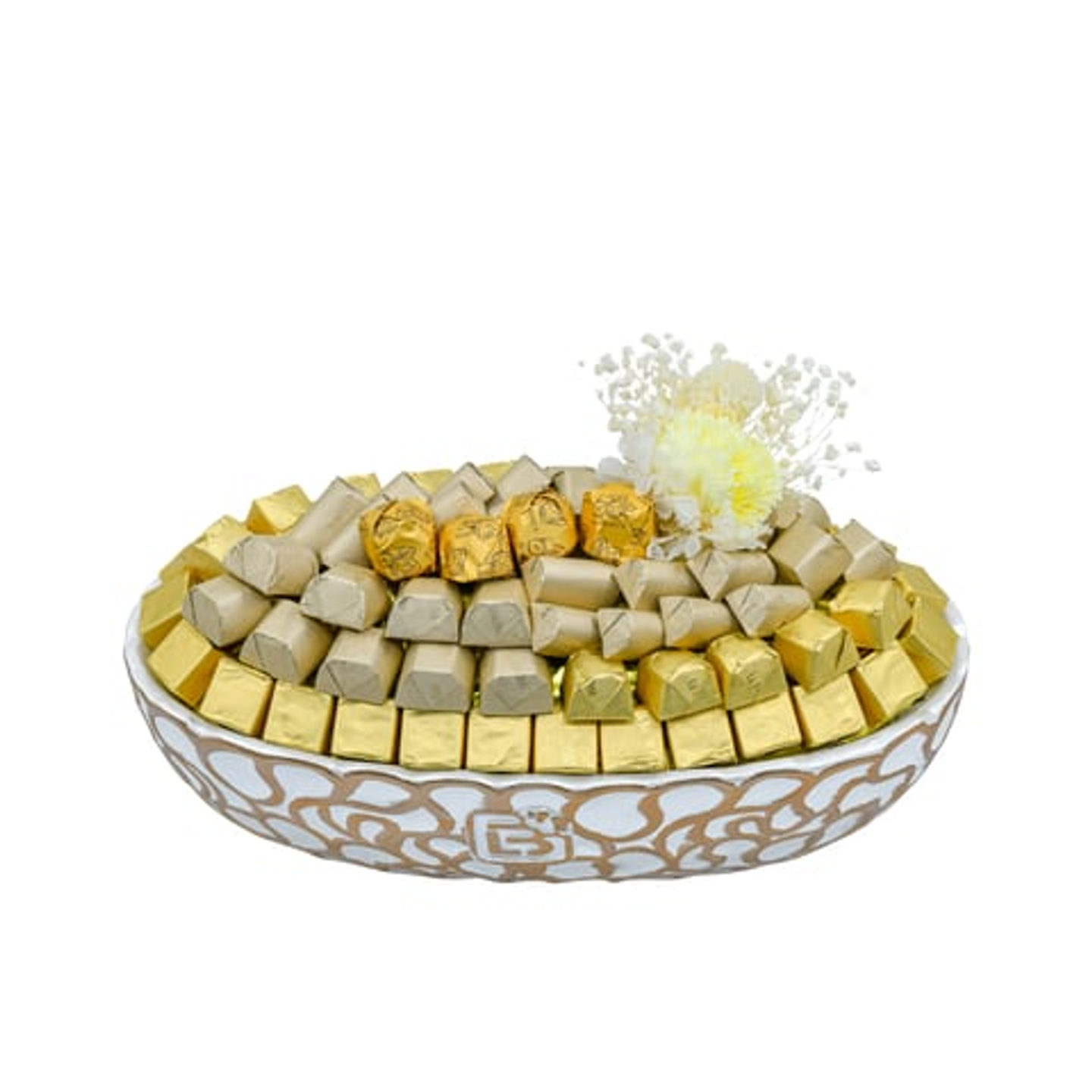 صينية ريزن بيضاوي بزخارف ذهبية 03003325