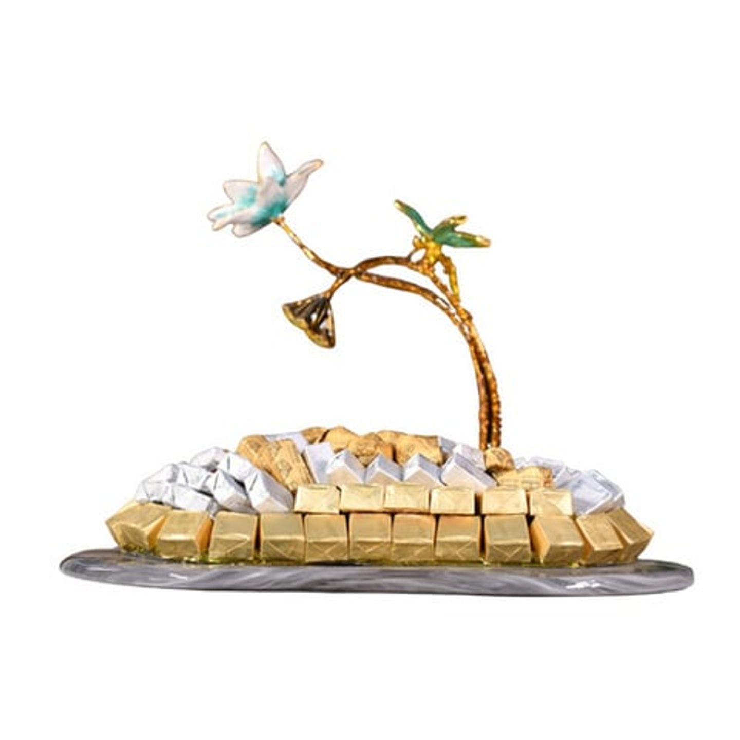 Marble Tray Decorated With Roses 03003312