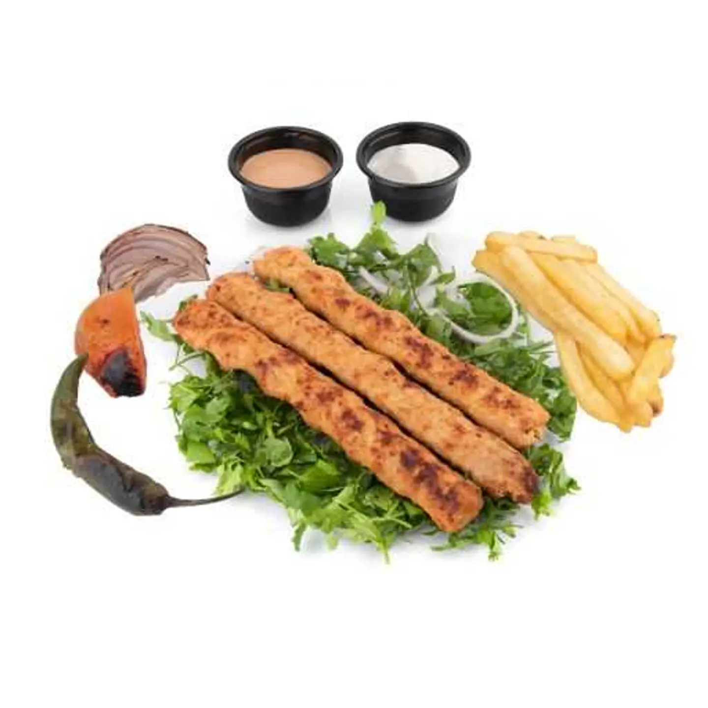 صحن كباب دجاج 3 اسياخ