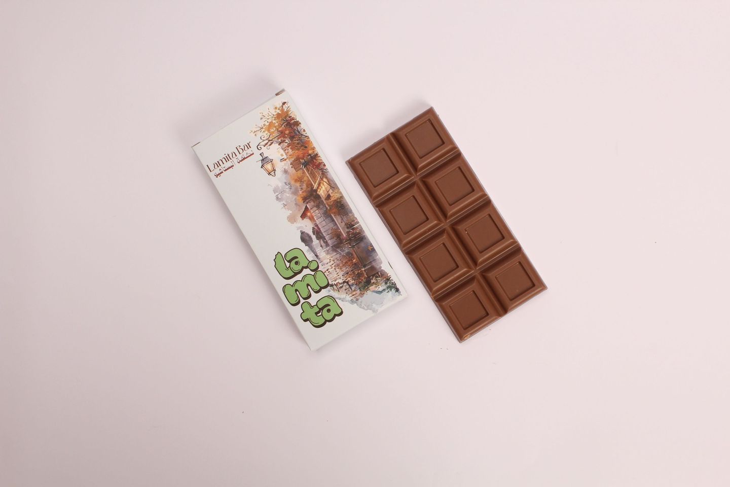 Lamita Chocolate Bar With Kunafa And Pistachio Flavor
