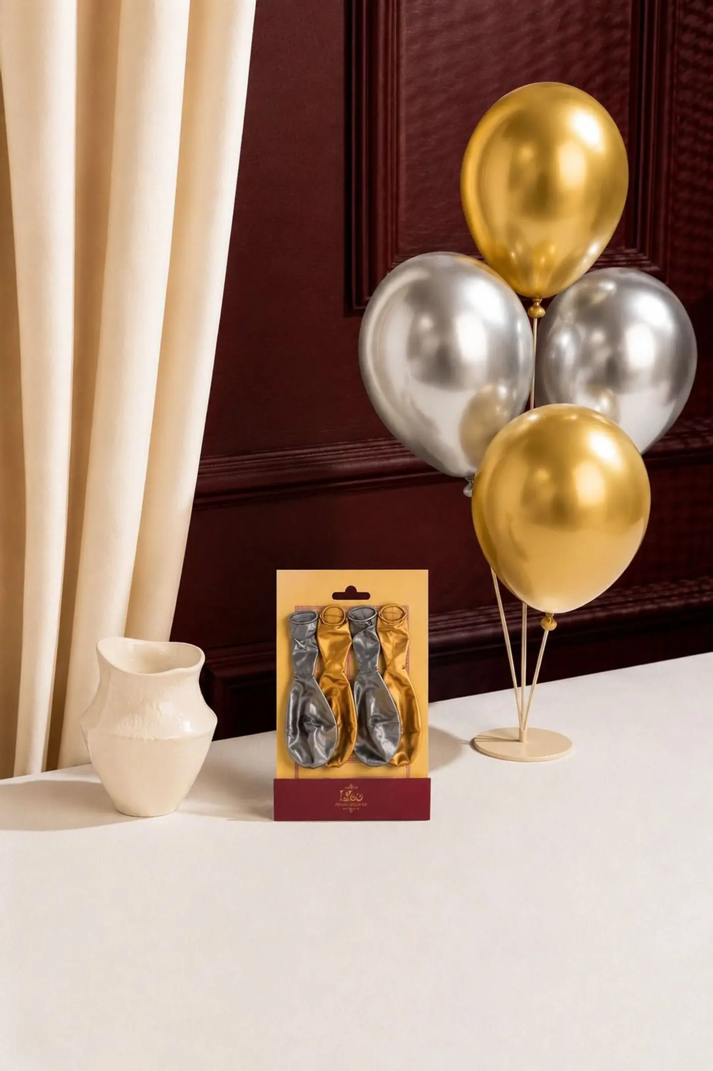 Gold And Silver Balloon Duo