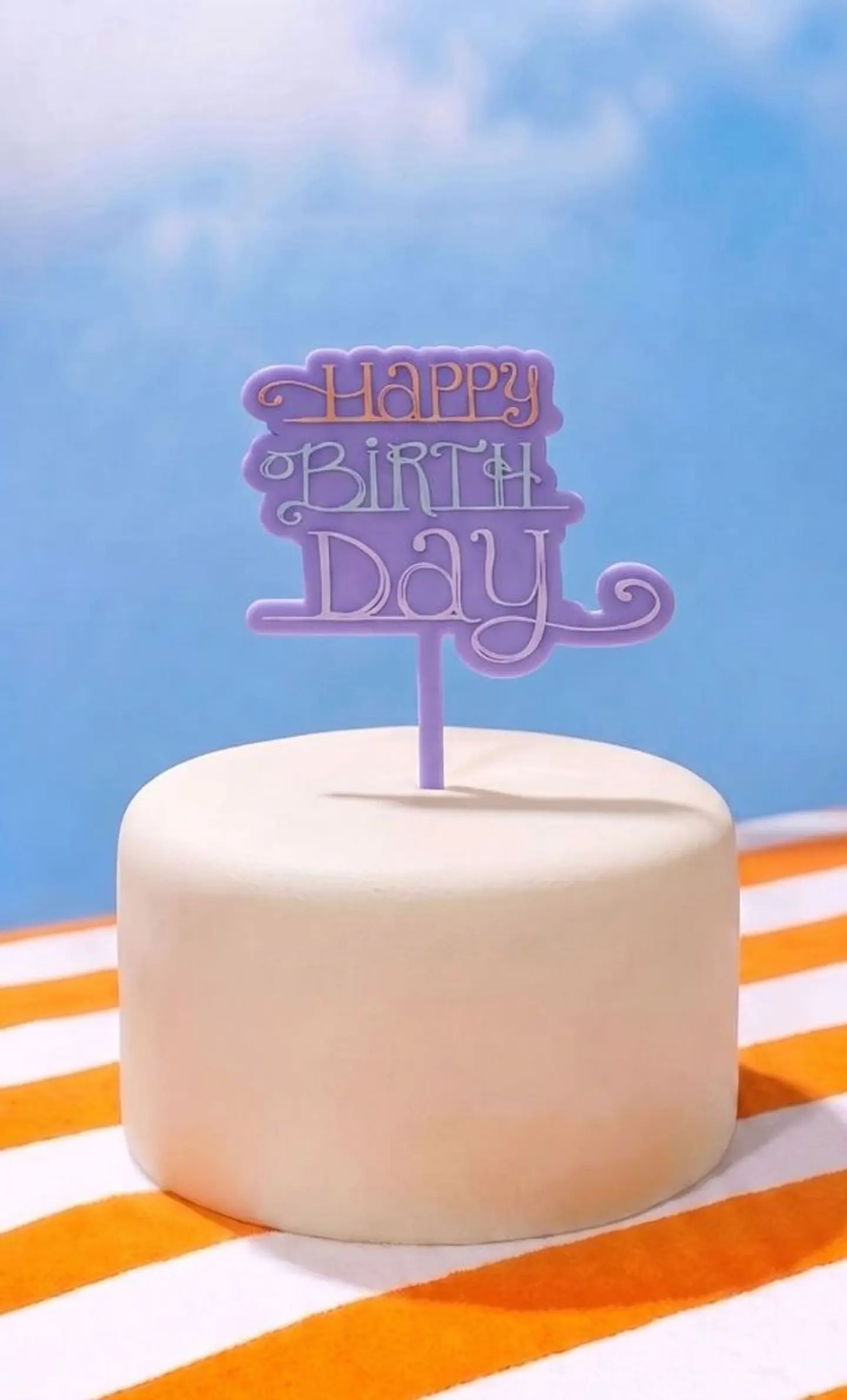 Cake Topper Happy Birthday Summer