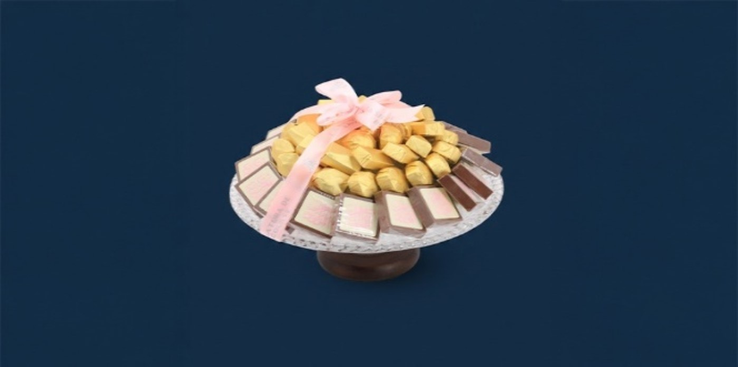 Wrapped Glass Tray Girl Congratulations On The Newborn 1559