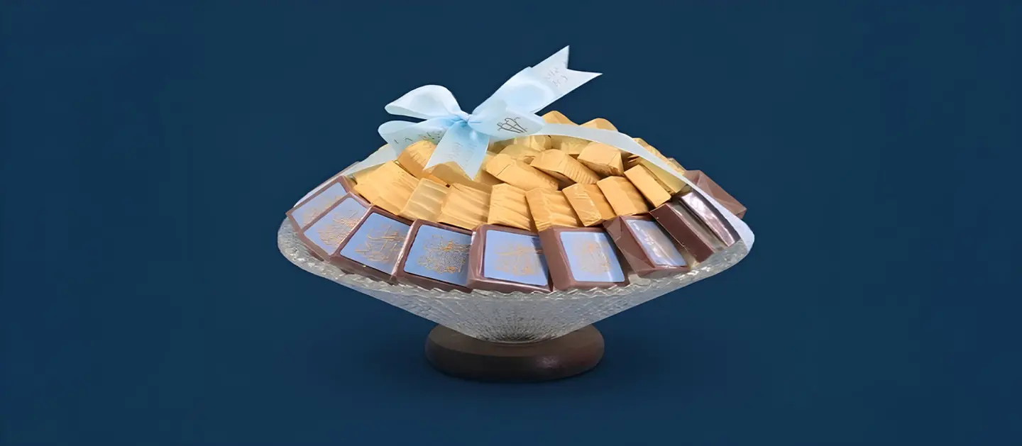 Wrapped Glass Tray Boy Congratulations On The Newborn 1558