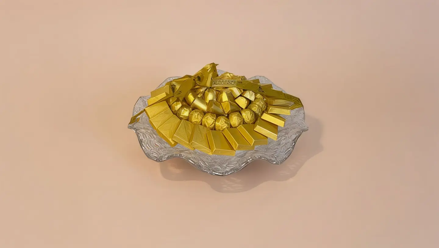 Luxury Crystal Chocolate Tray With Golden Wrapping 1793