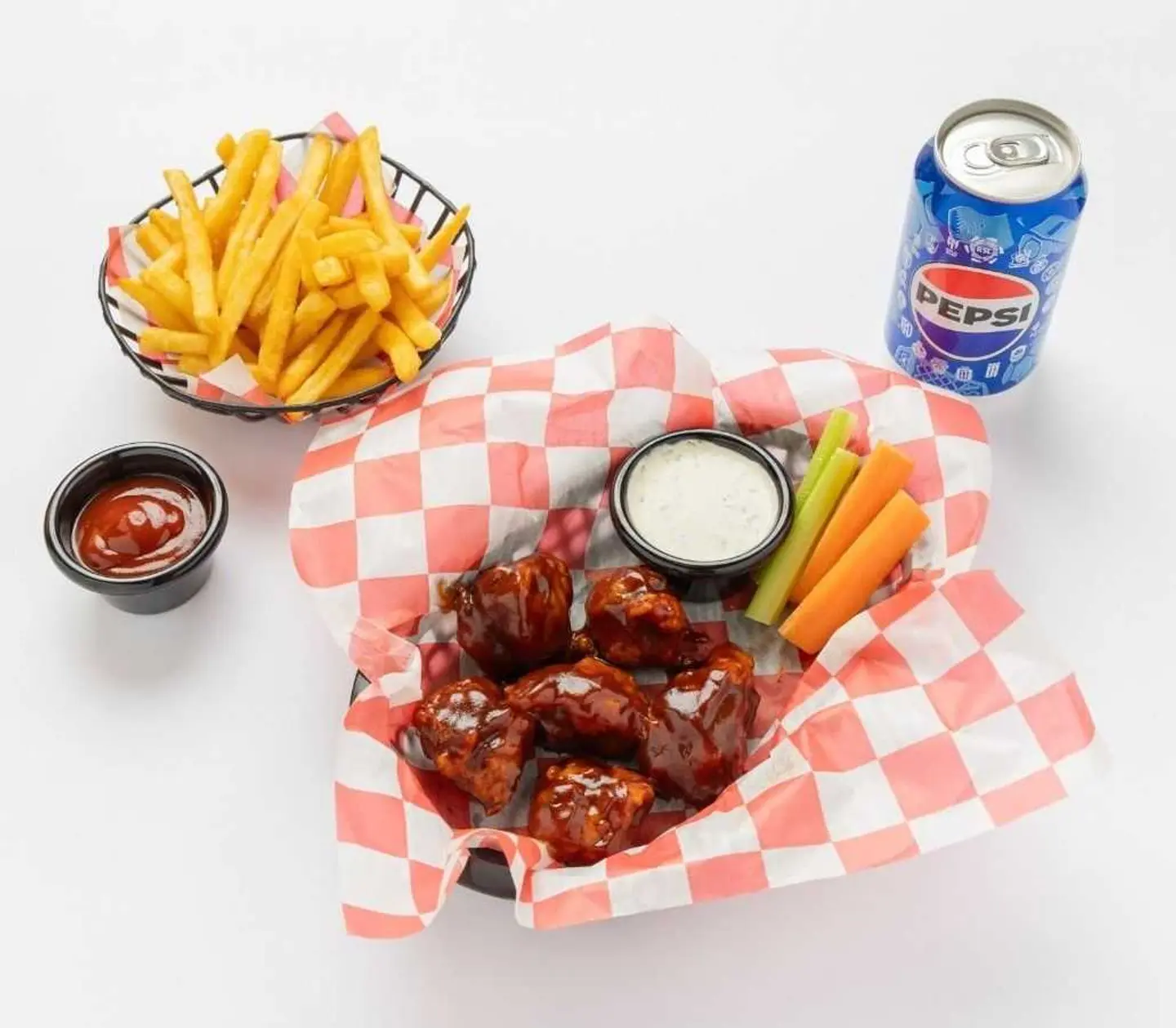 8 Pcs Boneless Pops Meal + Fries, Salad & Drink