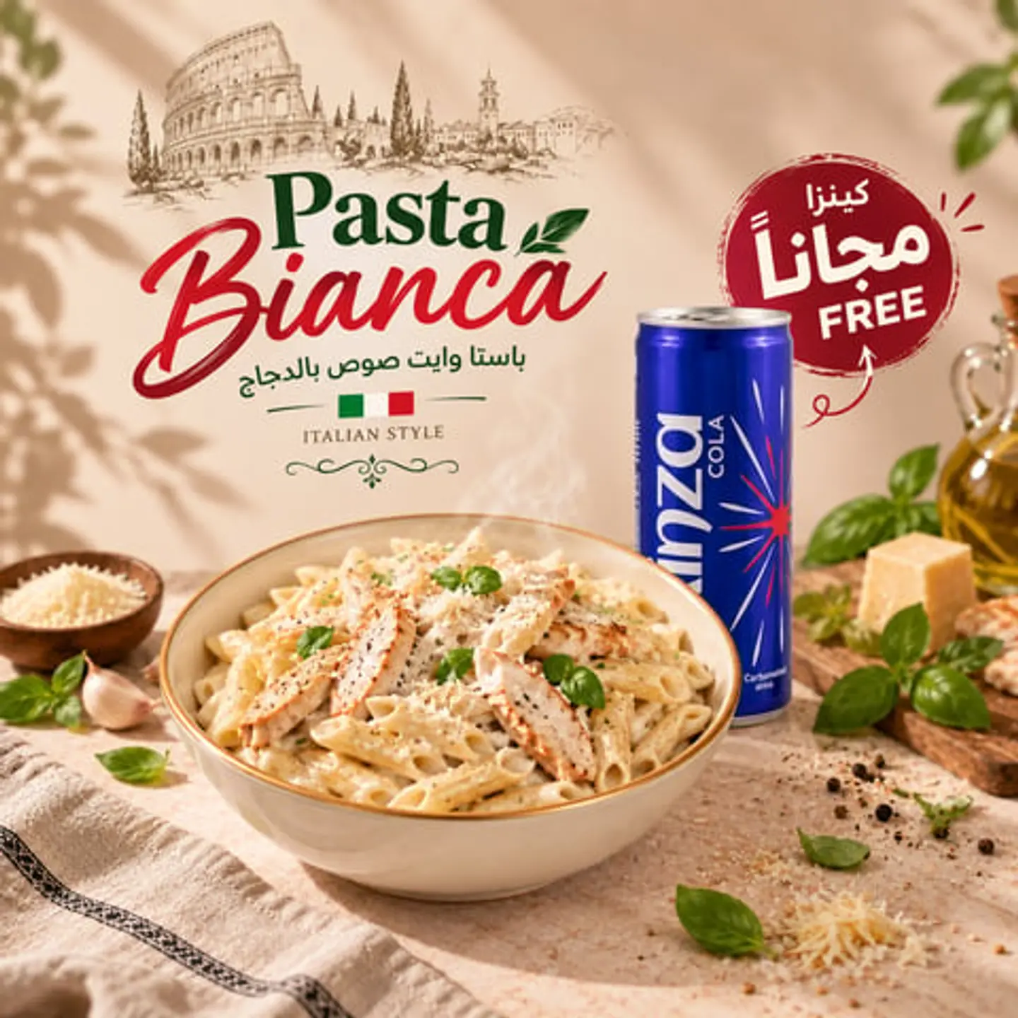 Pasta Bianca + Free Kinza