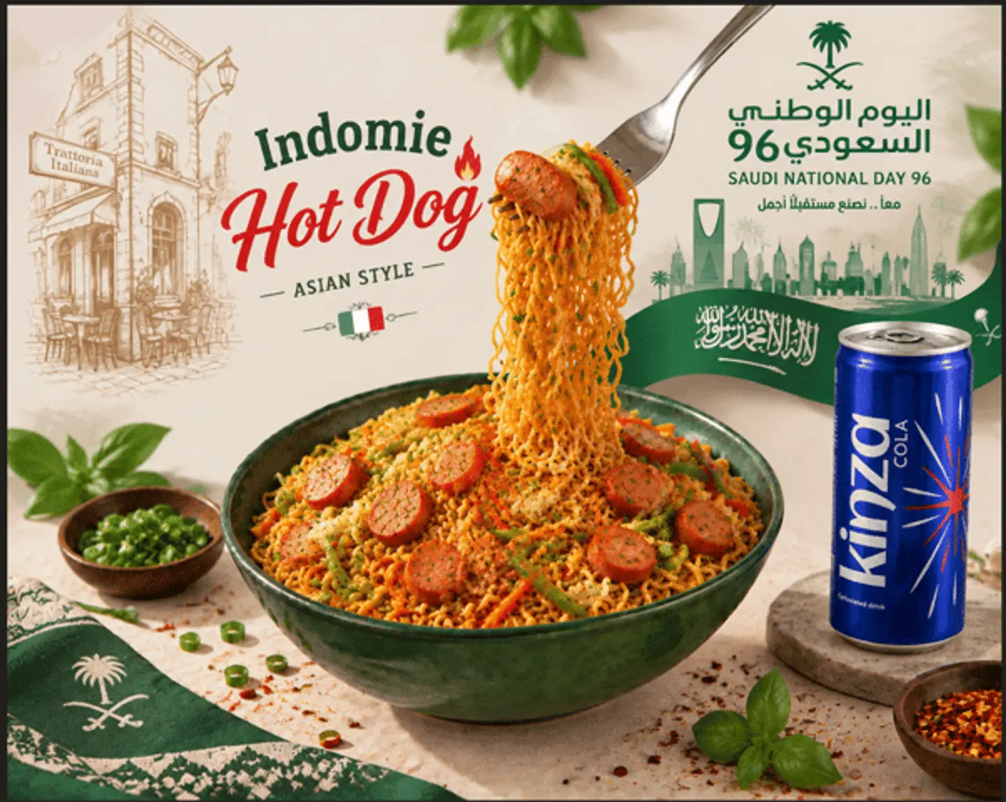 Larg Hot Dog Indomie With A Free Kinza
