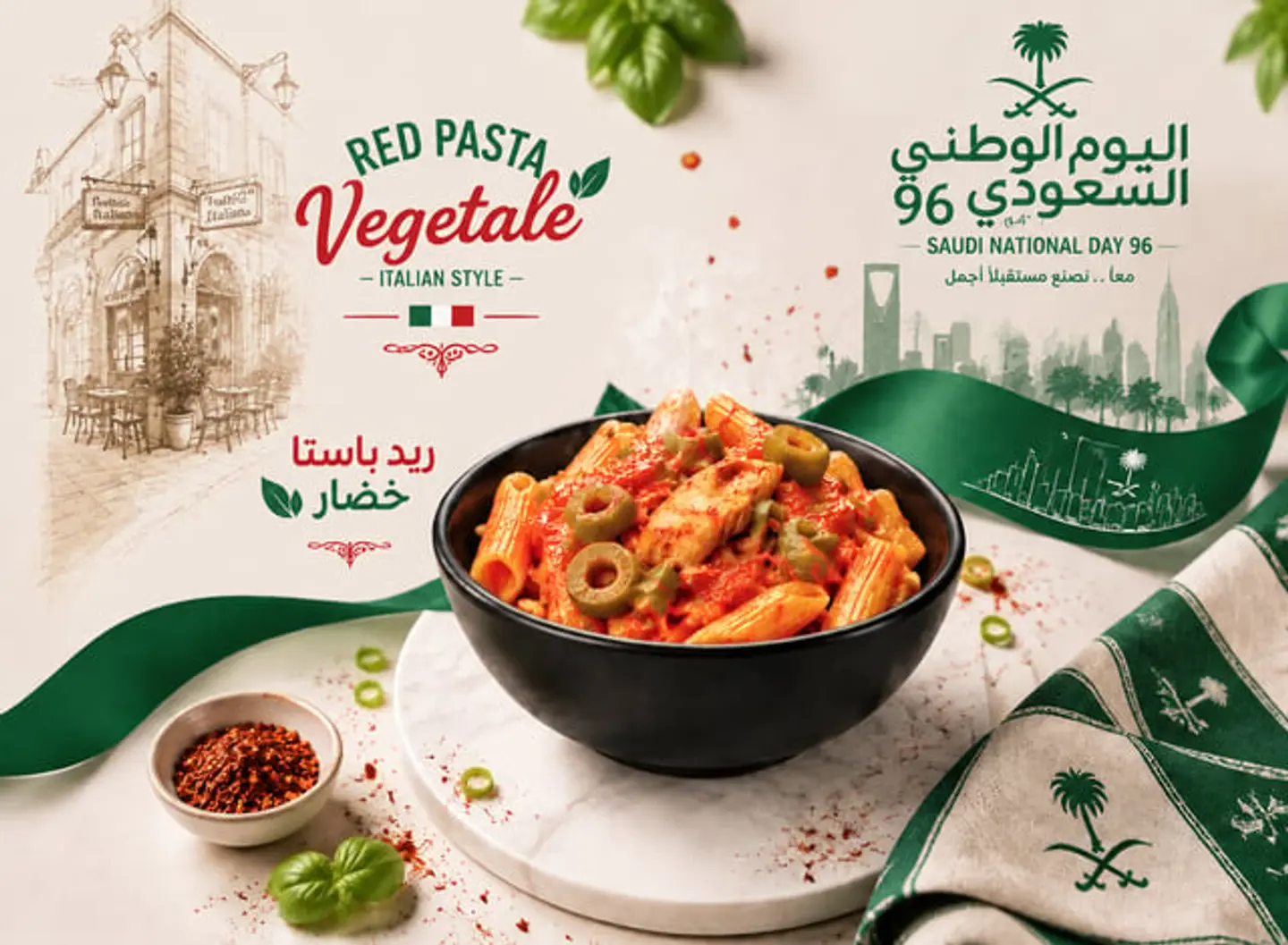 ميني ريد باستا خضار