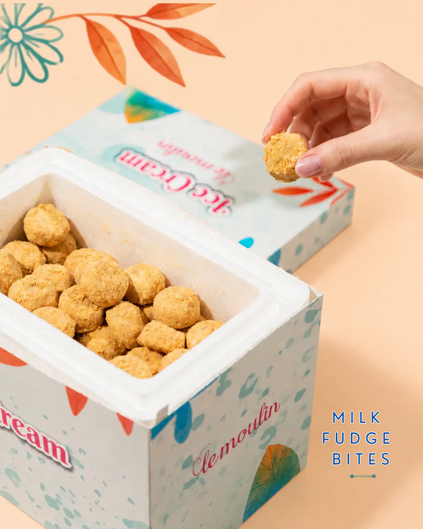Milk Fudge Ice Cream Bites