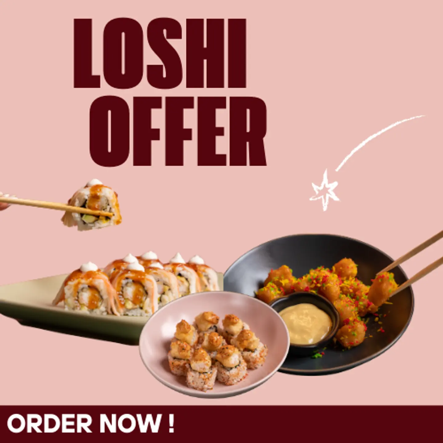 Loshi Offer 4 Rolls With Appetizers 8pcs