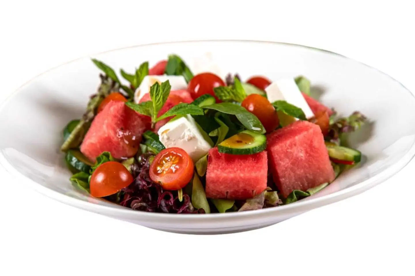 سلطة بطيخ بالجبنة الفيتا