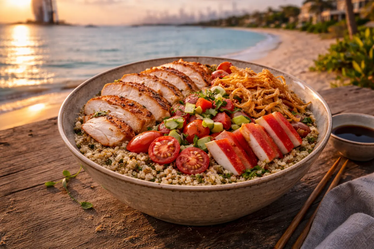 وعاء الكينوا والدجاج فيوجن