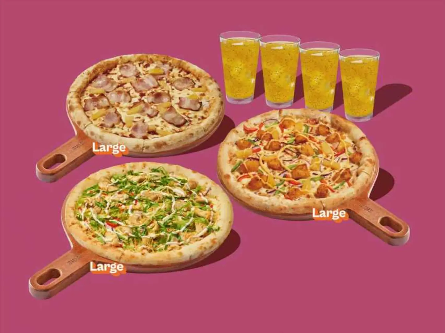 Three Large Pizzas Family Feast