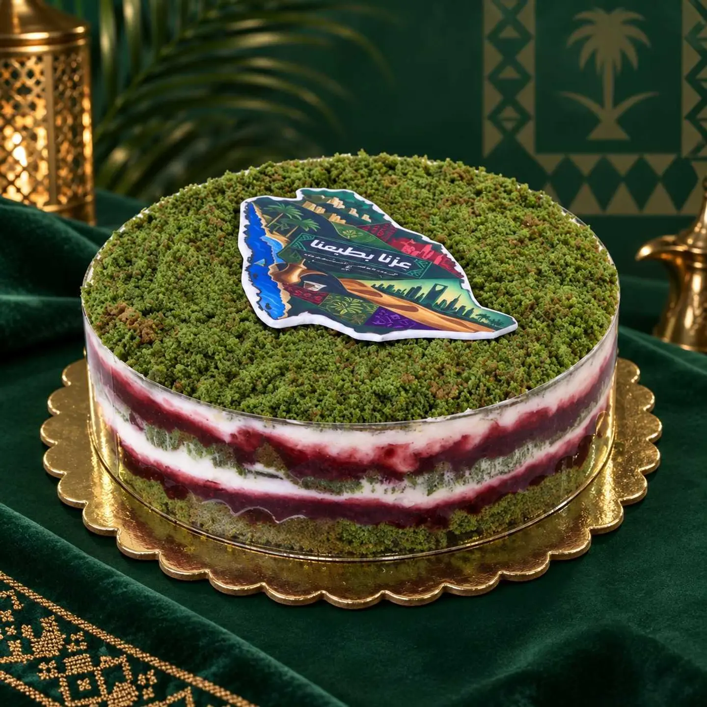 National Day Pistachio Berry Cake
