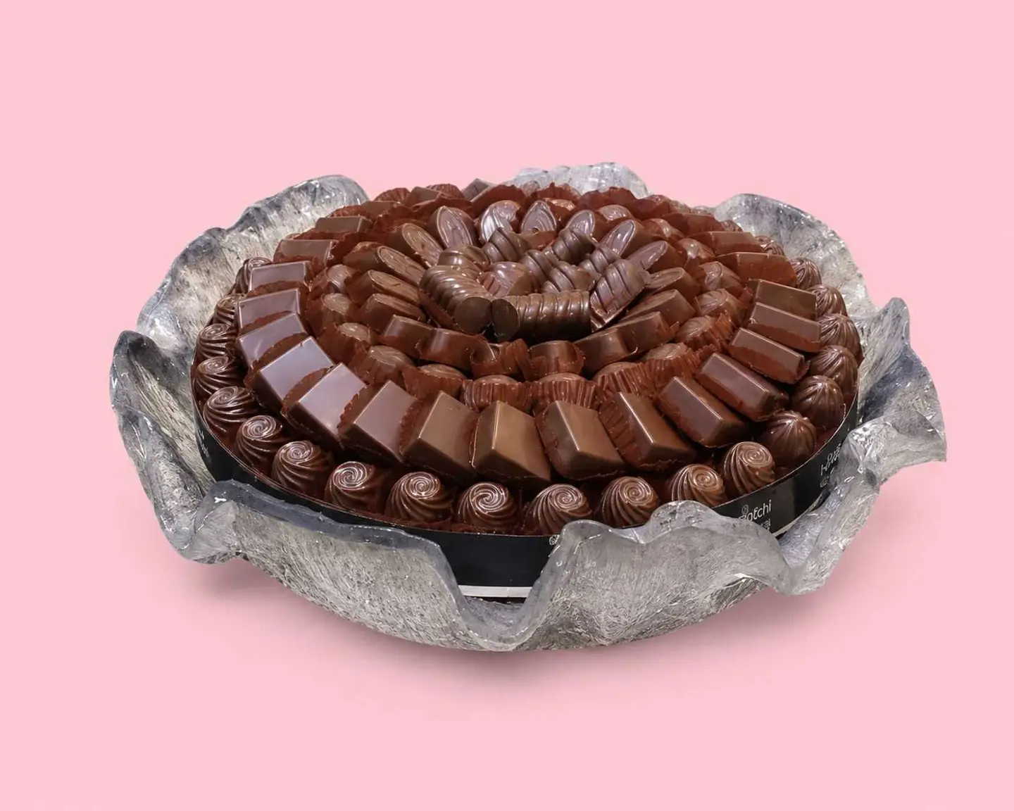 Resin Silver Tray With Wavy Design