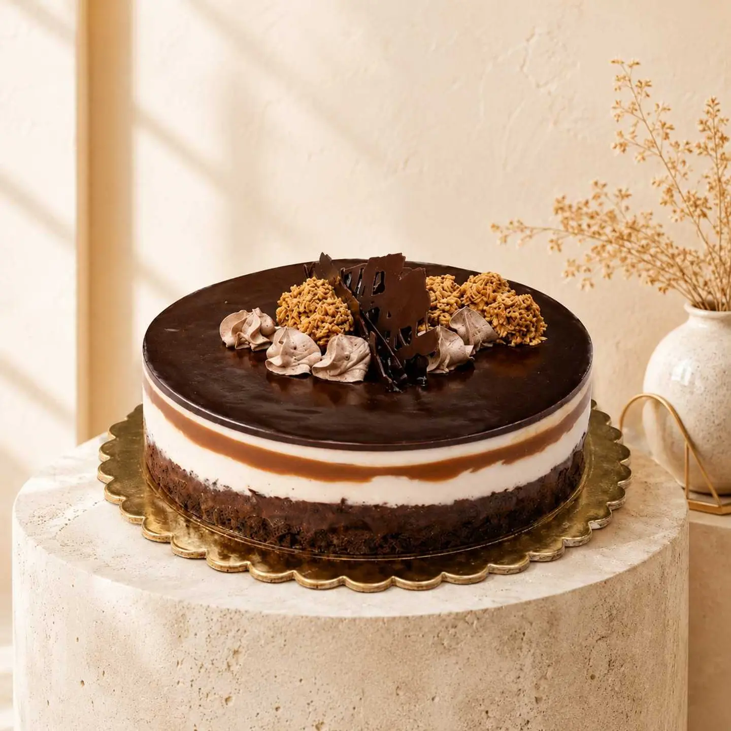 Chocolate Caramel Silk Cake