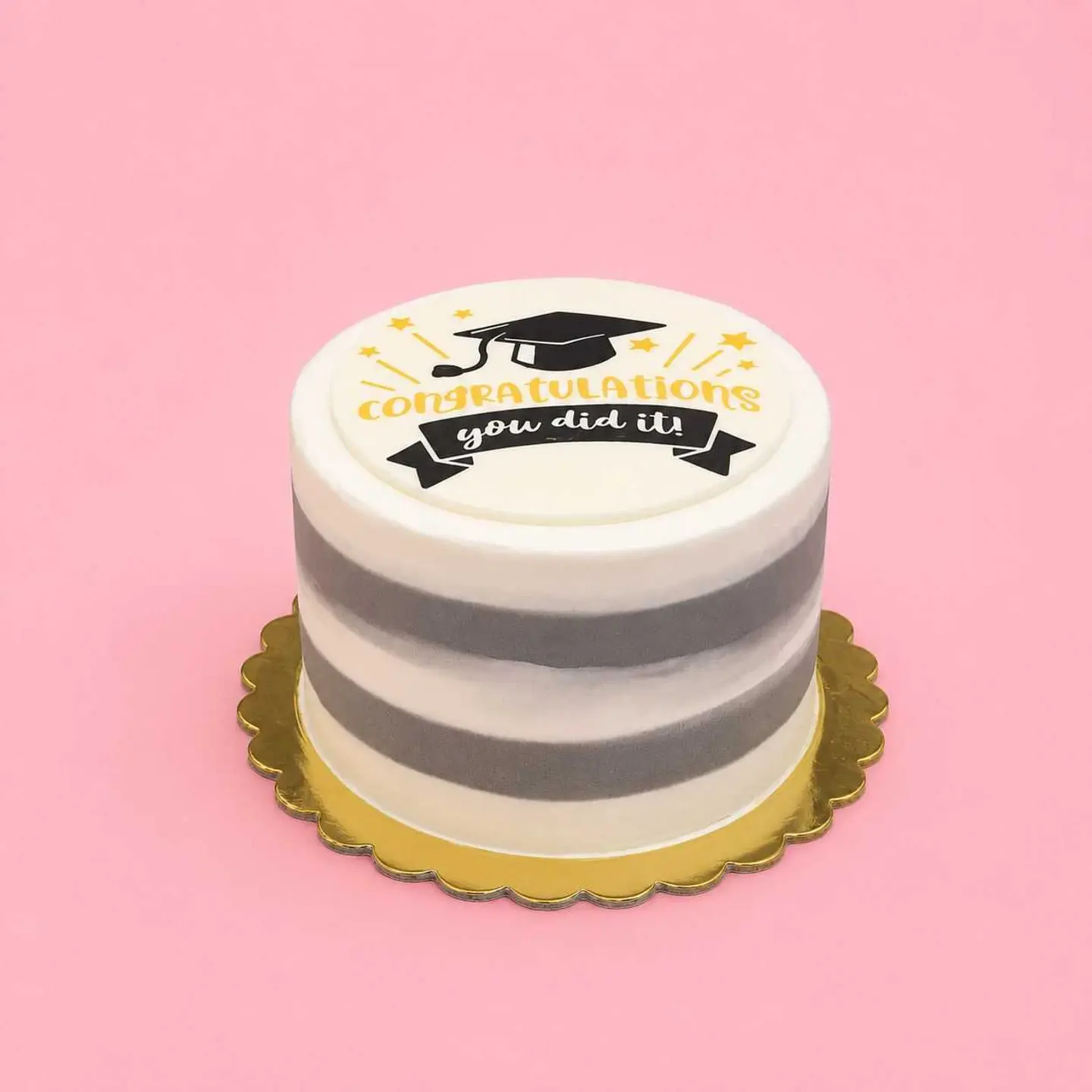 Vanilla Graduation Cake With Logo