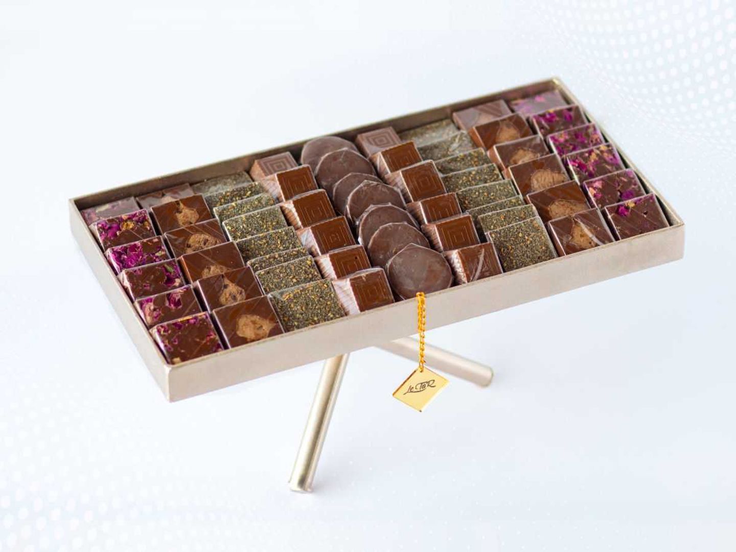 Golden Rectangular Chocolate Tray