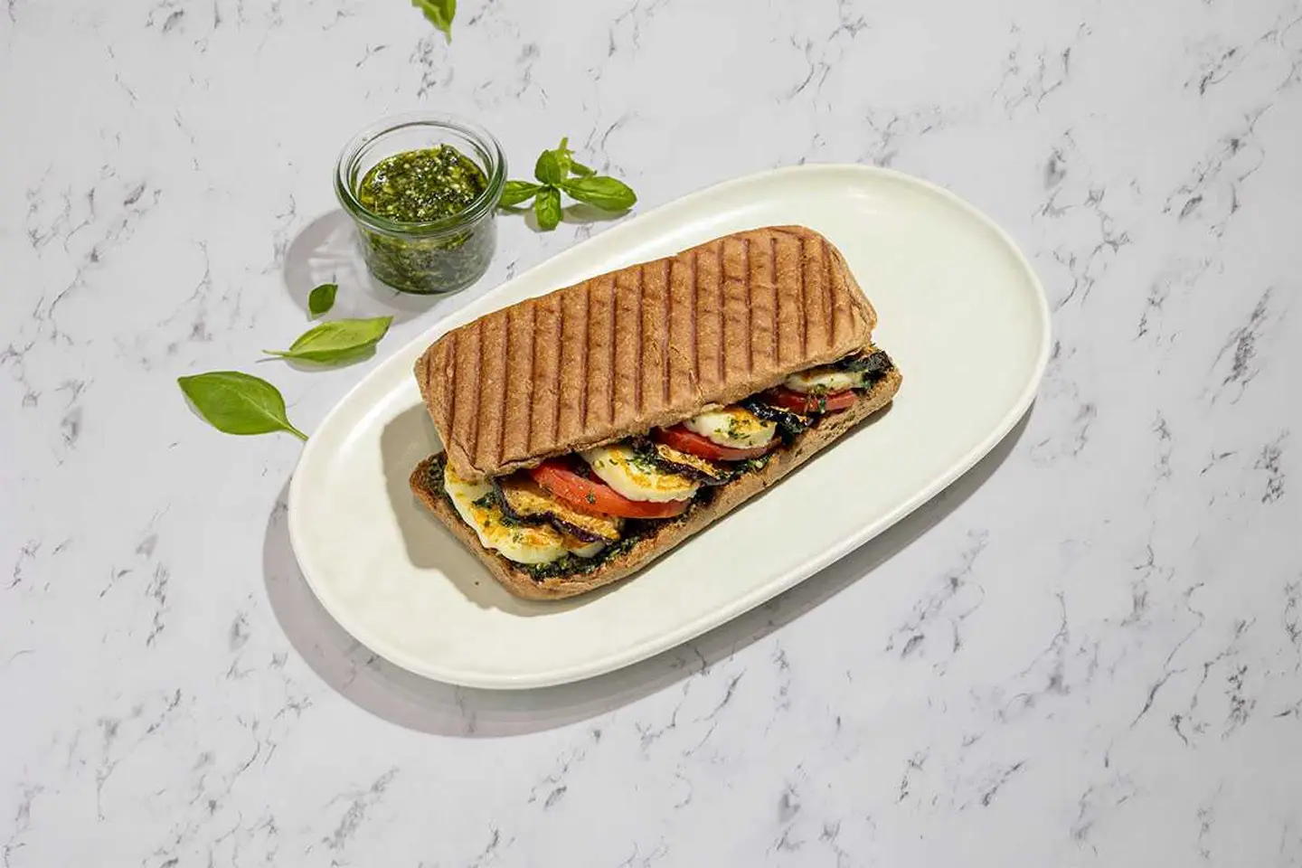 Eggplant & Halloumi Sandwich