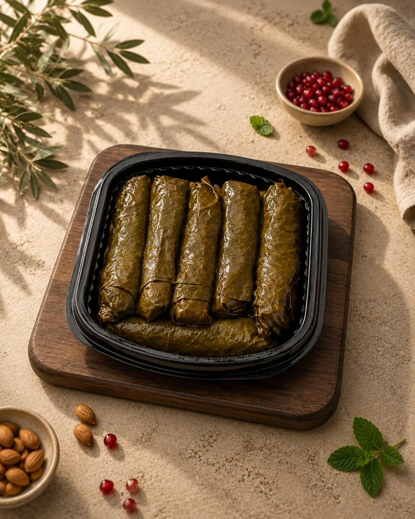 صحن ورق عنب وسط